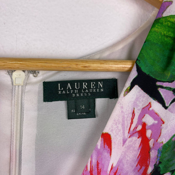 Lauren Ralph Lauren Floral Botanical Sleeveless Knee Length Dress Women's 14 - Picture 3 of 8